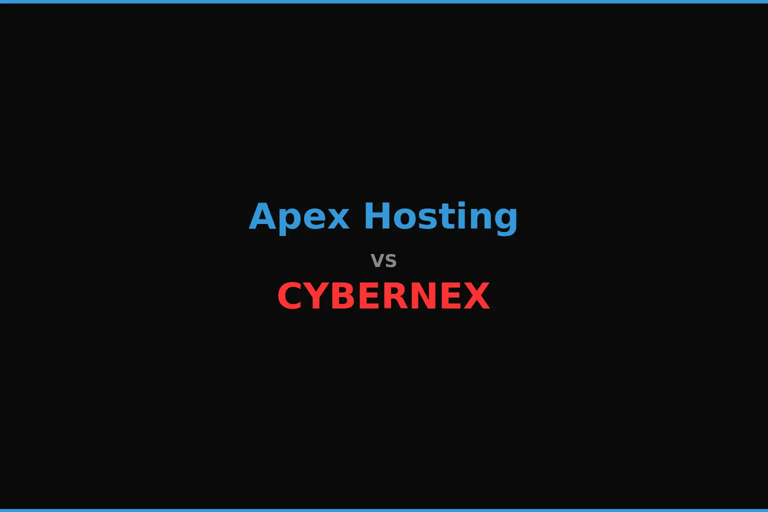Apex Hosting vs CyberNex comparison showing Minecraft server hosting features, pricing tables, and performance benchmarks for 2026
