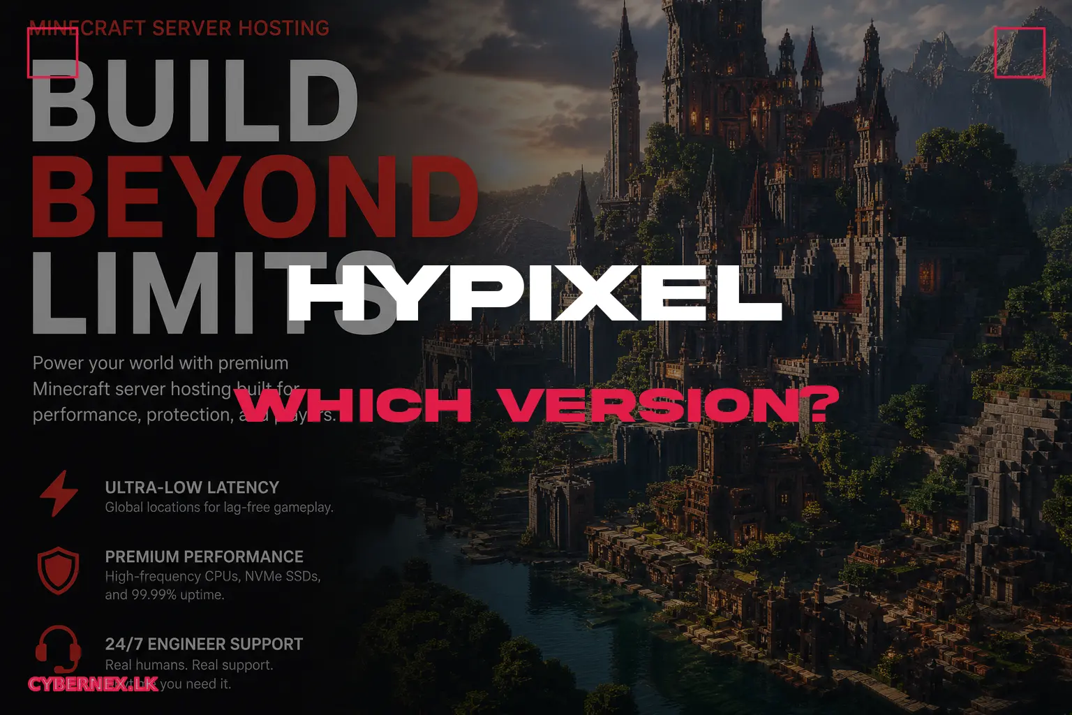 Hypixel server version guide showing Minecraft Java version support and protocol translation