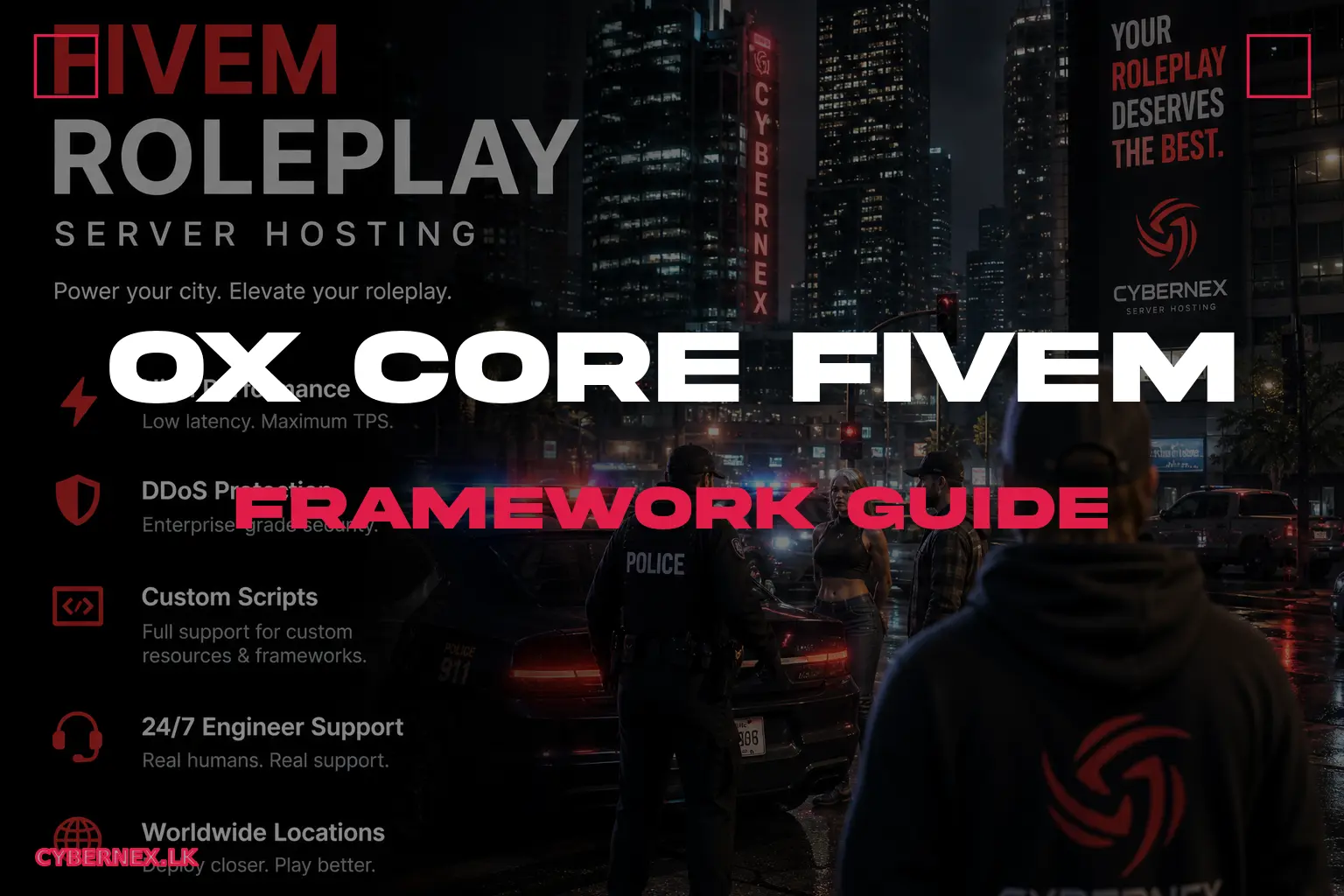 ox_core FiveM framework guide showing installation steps, SQL database setup, and integration with ox_lib