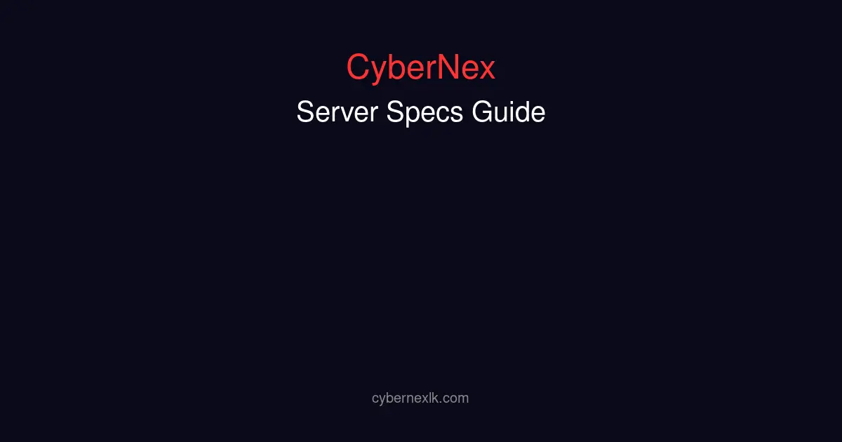 Minecraft server hardware specifications guide showing RAM, CPU, and storage requirements by player count and server type
