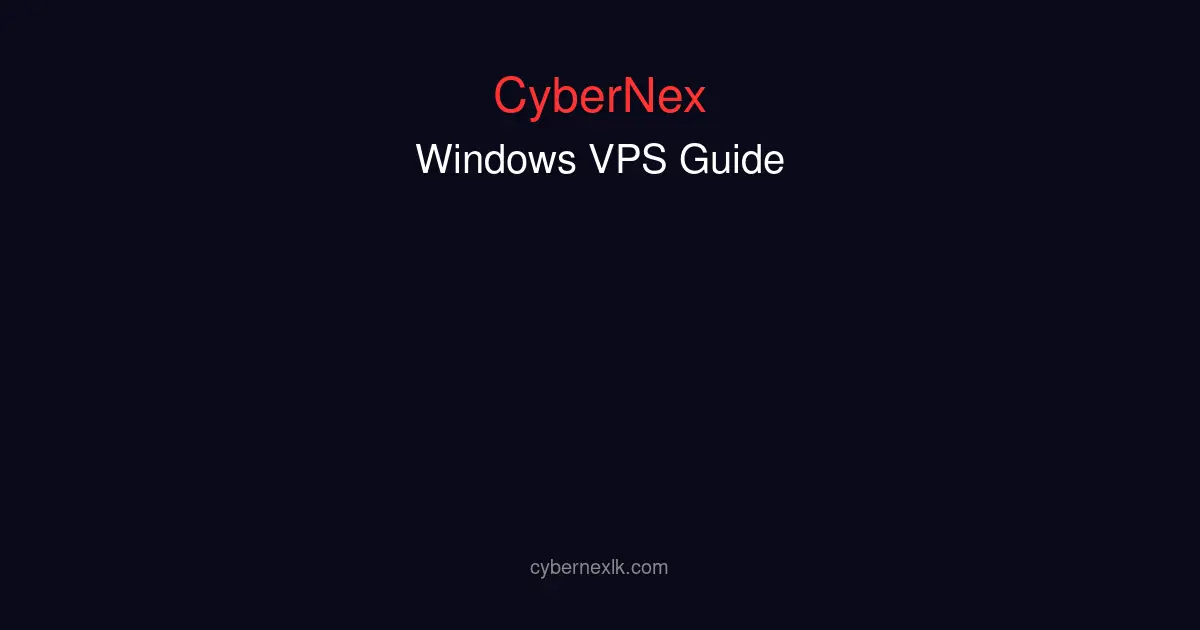Windows VPS setup guide showing Remote Desktop connection, Windows Server configuration, firewall setup, and optimization